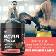 Amino Acid Energy Powder with BCAA, Best Intra & Post Workout Recovery Drink, Muscle Recovery & Endurance Powder with BCAA Supports Muscle Growth, Fruit Punch Flavor, 292g - Made in USA